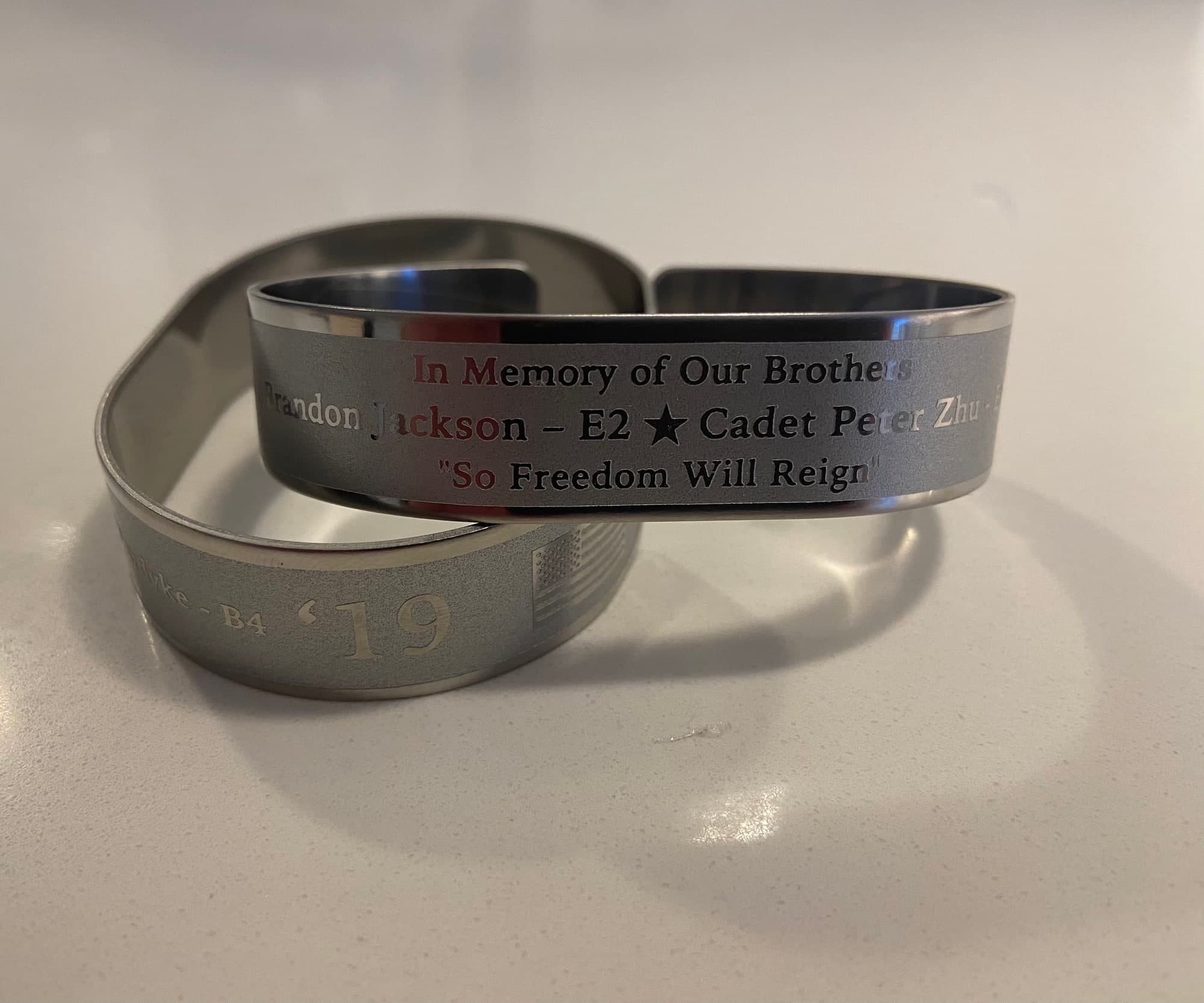 Memorial portrait of USMA Class of 2019 Bracelet
