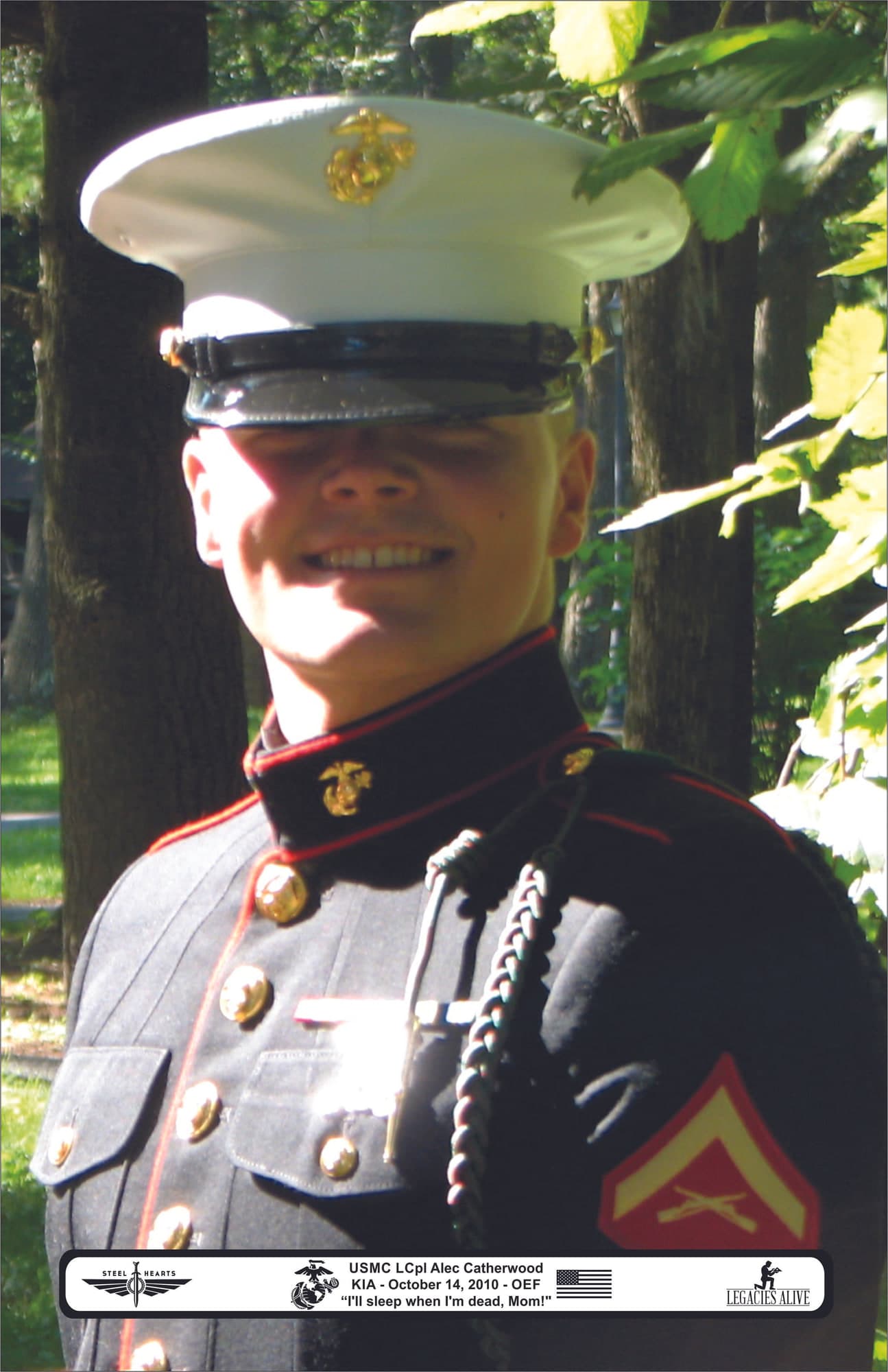 Memorial portrait of LCpl Alec Catherwood