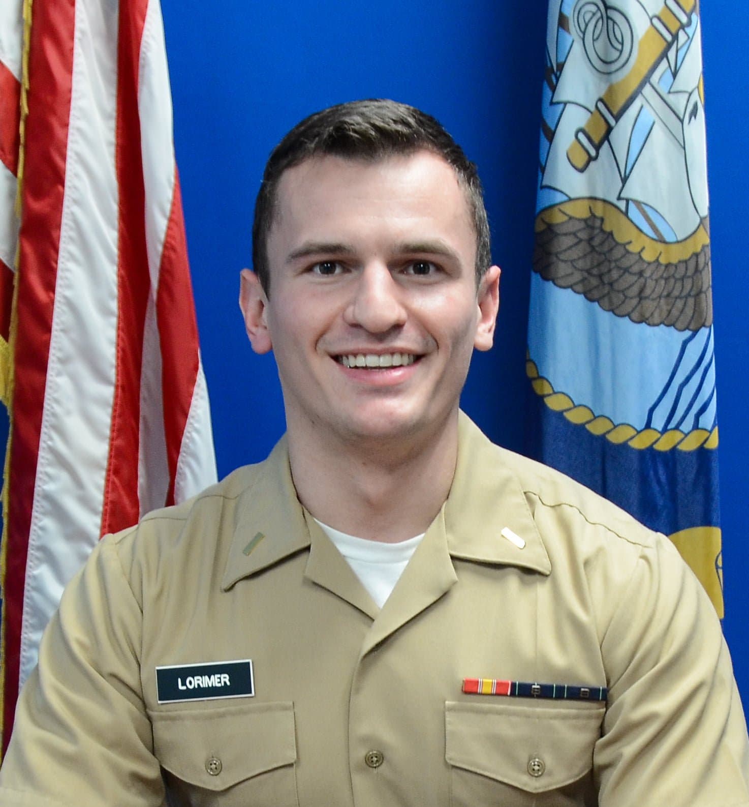 Memorial image honoring LTJG Andrew "AJay" Lorimer (USNA '19)