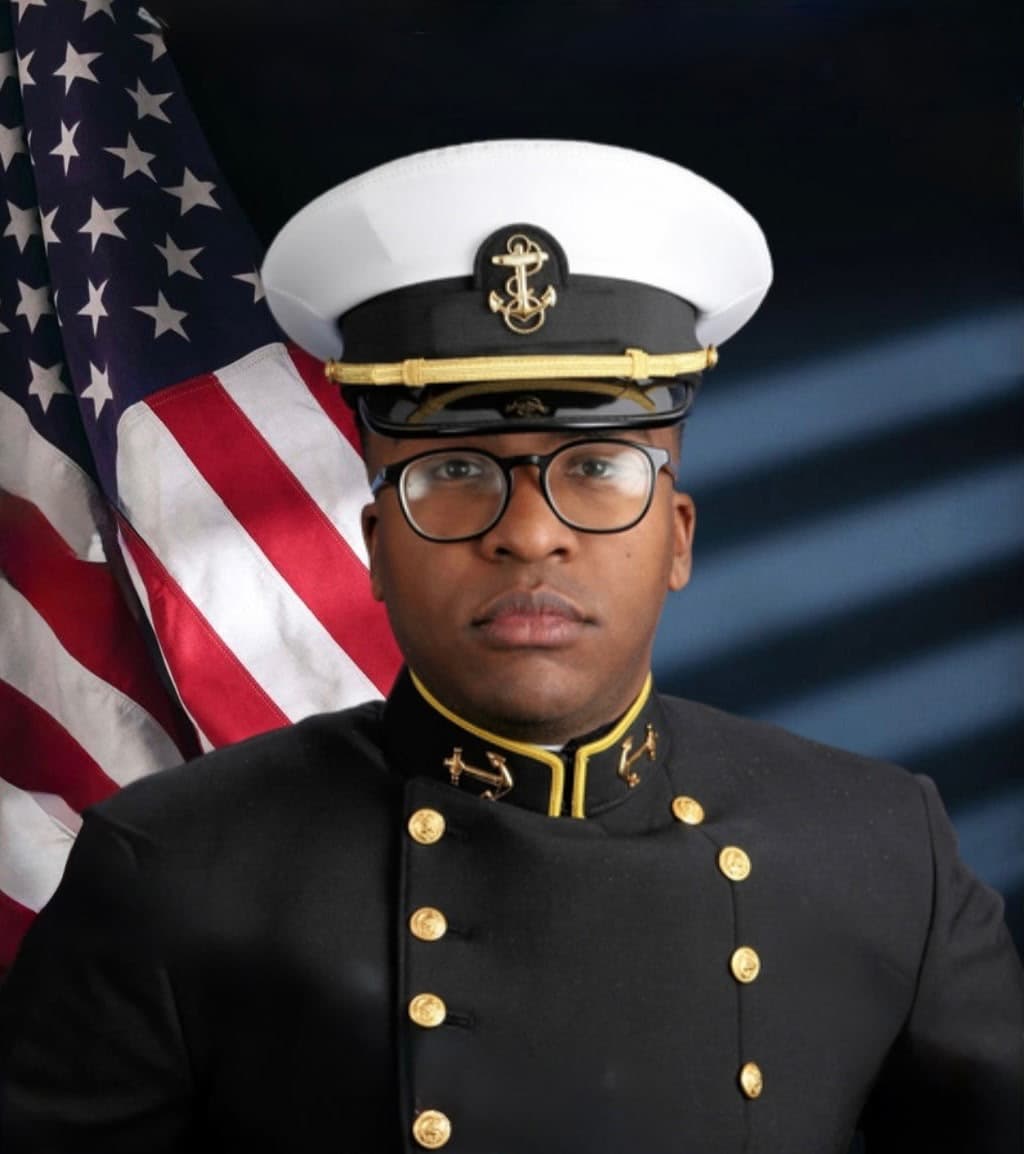 Memorial image honoring MIDN 2/C Kyle D. Philbert James (USNA '27)