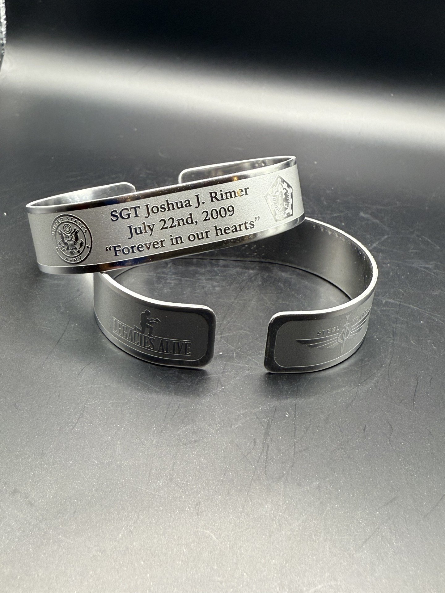 Memorial bracelet design for SGT Joshua J. Rimer