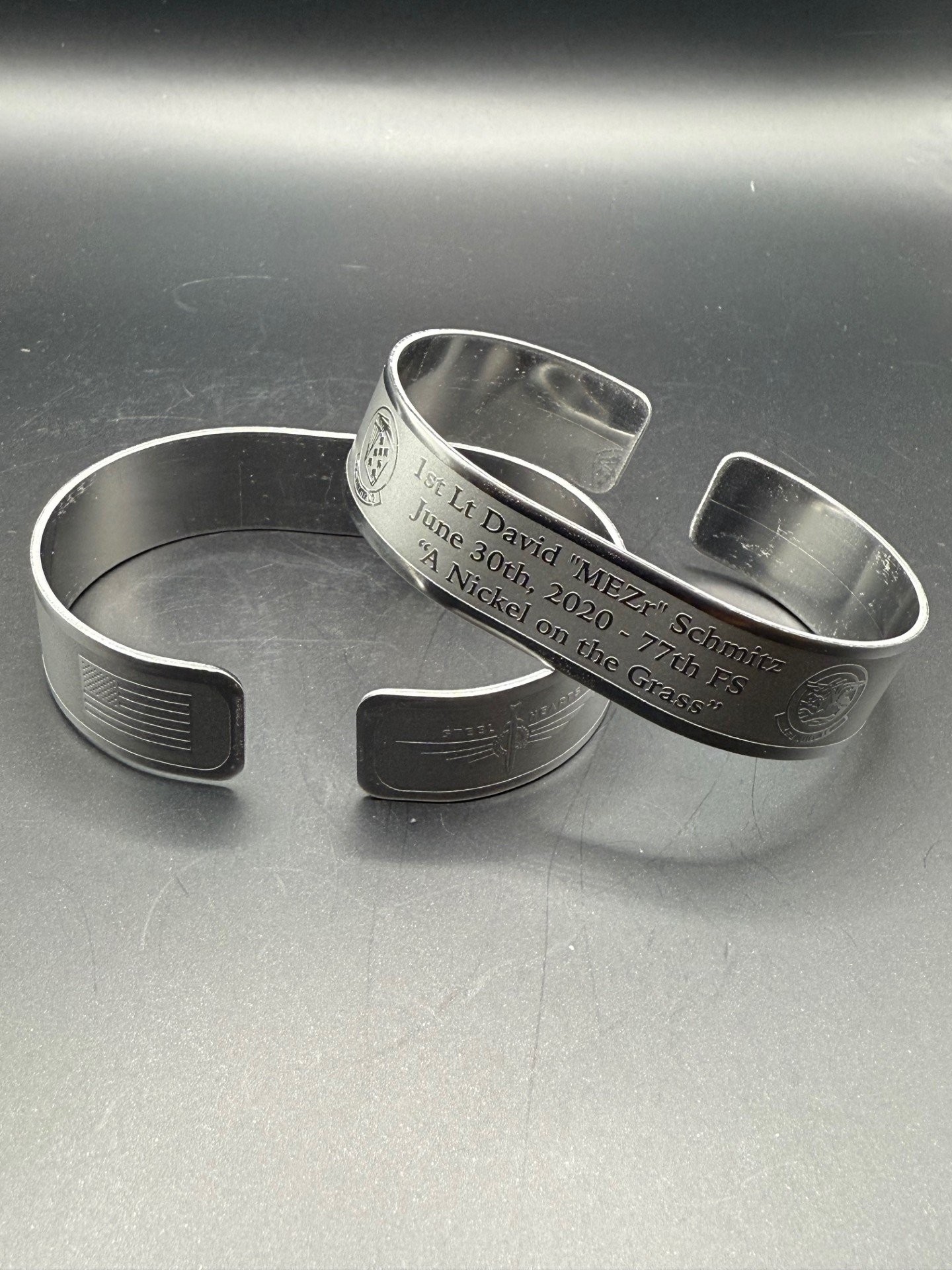 Memorial bracelet design for 1st Lt David "MEZr" Schmitz (USAF)