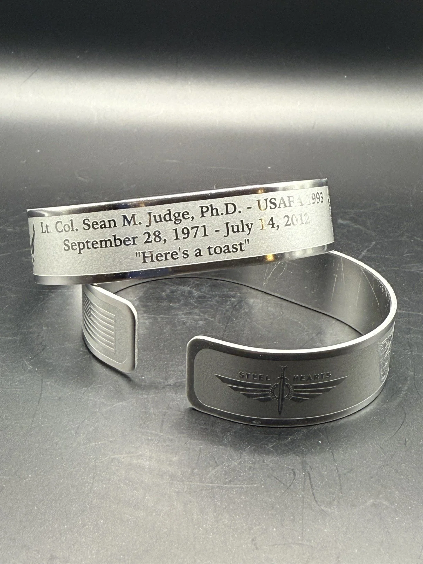 Memorial bracelet honoring Lt. Col. Sean M. Judge (USAFA '93)
