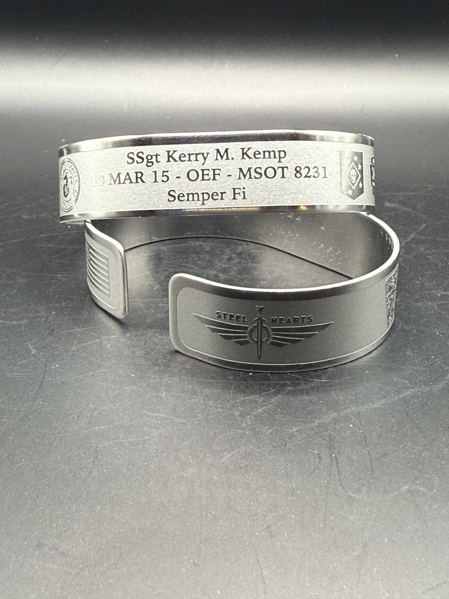 Memorial bracelet design for SSgt Kerry M. Kemp