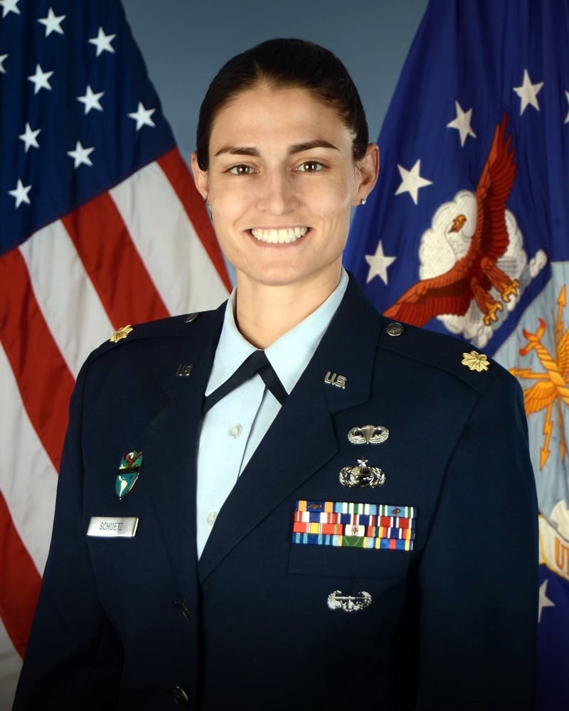 Memorial image honoring Maj Kelly Schuetz (USAFA '10)